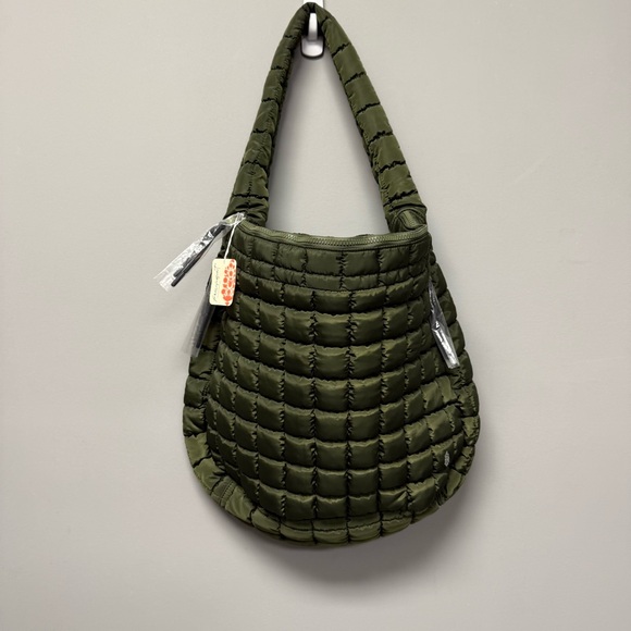Free People Movement Quilted Carryall Bag Army - Picture 3 of 5